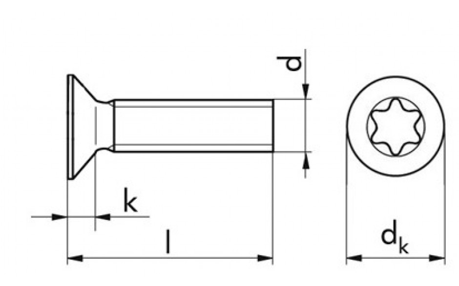 Senkschraube mit Innensechsrund ISO 14581 - A4-070 - M2,5 X 6 - TX8