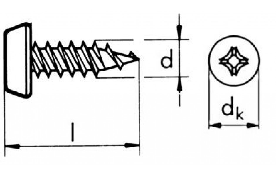 Gipsplattenschraube für Profilverbindung UUN - EN 14566 - phosphatiert, Klasse 48 - 3,5 X 13 - CE