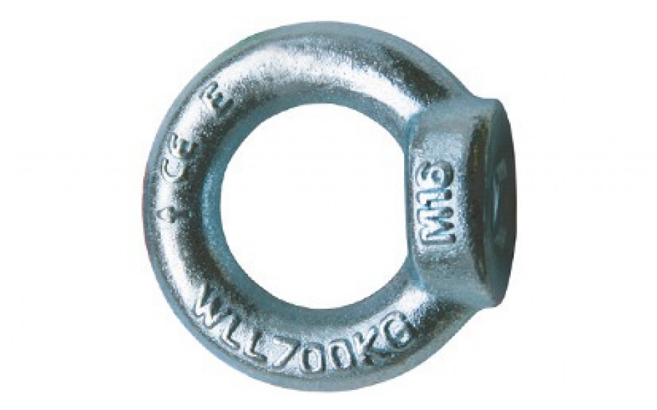 Ringmutter DIN 582 - C15E - verzinkt blau - M16 - Tragfähigkeit 700kg