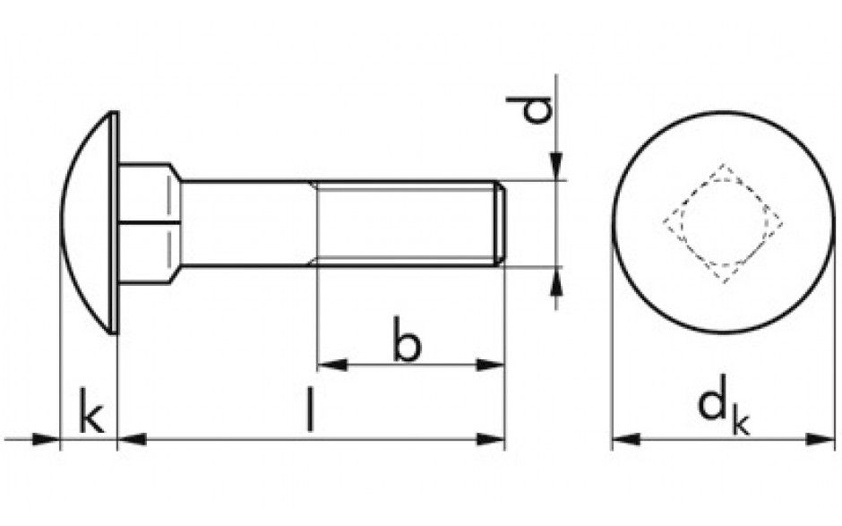 Flachrundschraube DIN 603 - 4.8U - feuerverzinkt - M8 X 40 - mit Mutter