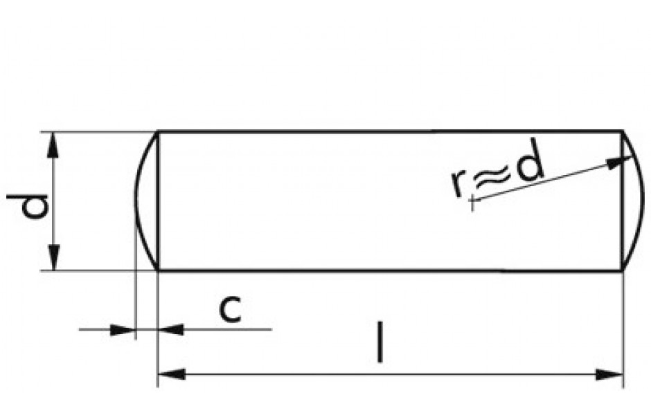 Zylinderstift DIN 7 - A1 - 2m6 X 6