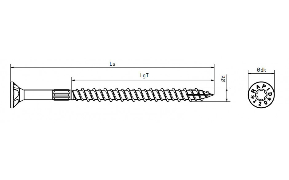 Spanplattenschraube RAPID® - Senkfrästaschenkopf - YellWin500 - 3 X 20 - TX10 - ETA 12/0373